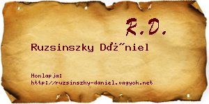 Ruzsinszky Dániel névjegykártya